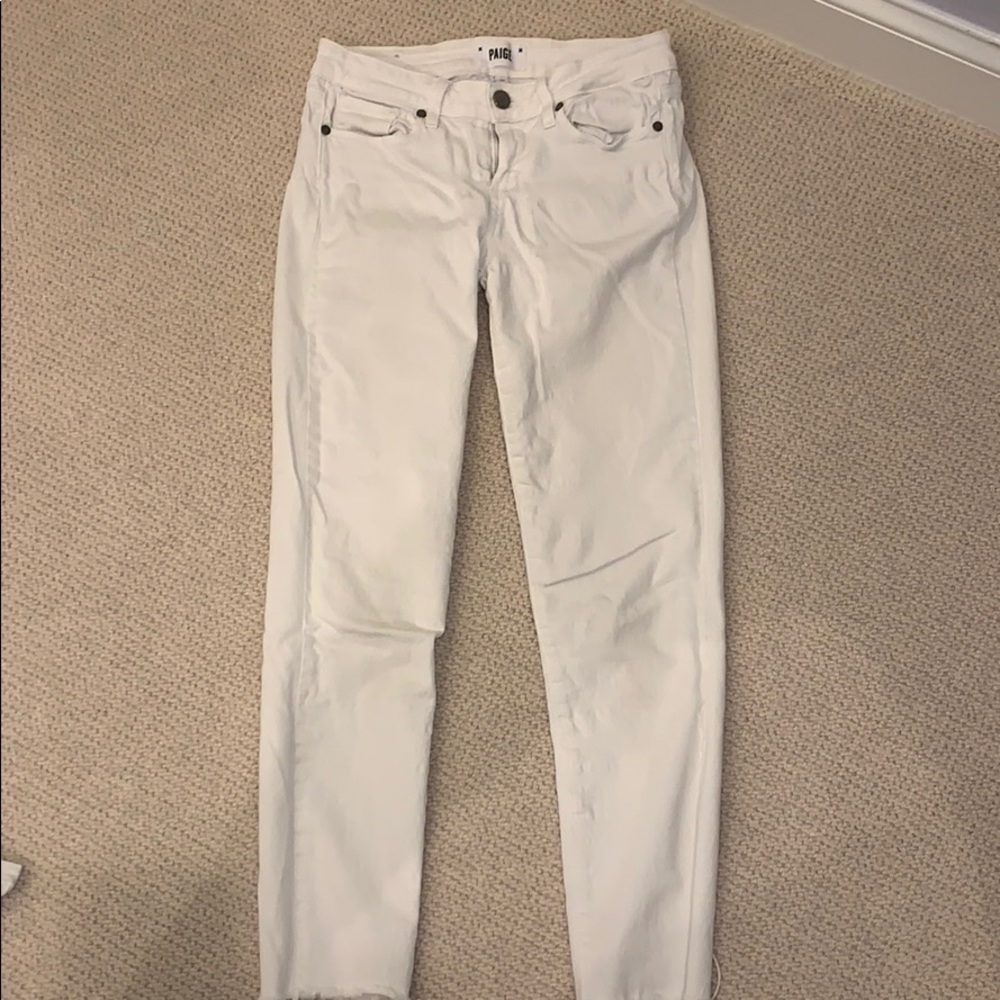 Paige cropped white jeans